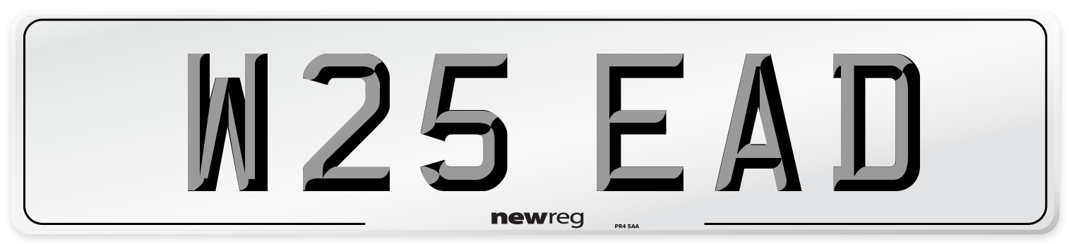 W25 EAD Number Plate from New Reg